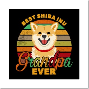 Best Shiba Inu Grandpa Ever Posters and Art